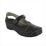 Strap Cloggy Women's Shoes in Black color: Brown, Size: 11-11.5