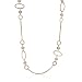 14k Matte Gold Plated 2-Strand Necklace with Oval and Circle Charms and Multi-Faceted Crystal Beads- 36 IN + 3 IN