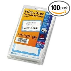 Click here to buy Avery(R) Self-Adhesive Name Badges, Blue Border, Pack Of 100 by Avery.