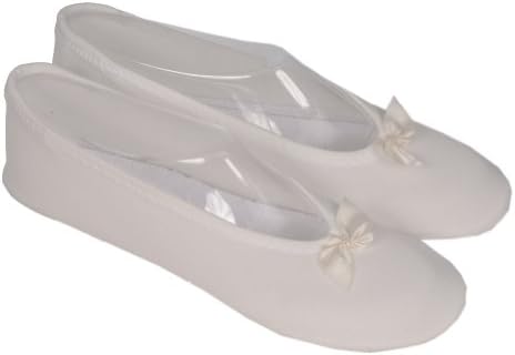 Sallazzo Womens Bow Design All Dolled Up Comfort Slipper Shoe Ivory Size 4
