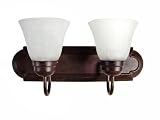 Yosemite Home Decor 4992-2DB 19-1/2-Inch 2-Light Bathroom Vanity, Dark Brown