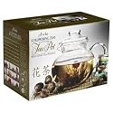 Primula Flowering Tea Set with 40-Ounce Pot with Glass Lid