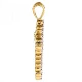 14K Gold Round Diamond Cross Pendant Necklace 0.30ct