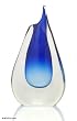 Murano handblown vase, 'Blue Moondrops'