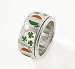 St. Patrick's Shamrock Sterling Silver Celtic Irish Flag Spinning Band Ring (Size 4,5,6,7,8,9,10,11,12,13,14,15)