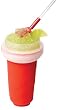 Aussie Ice Silicone Slushy Maker with Spoon Straw, Red