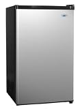 Sunpentown RF440S 4.4 cu. ft. Top-Freezer Refrigerator with Manual Defrost, Can Dispenser and Tall Bottle Rack: Stainless Steel
