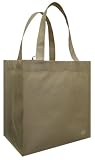 Reusable Grocery Tote Bag, (Latte) Super Saver 12 Pack