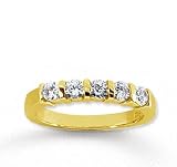 18k Yellow Gold 5 Stone 1/2Ct Diamond Anniversary Band