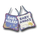 5 Needlepoint Doorknob Pillow, Baby Asleep/Awake