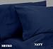 METRO Egyptian cotton 600 Thread Count Solid Sateen 4 Pc Comforter Set - Navy Blue Queen.