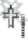 Stainless Steel and Gold Cross Pendant with Holy Profile
