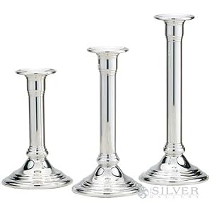 Empire Sterling Plain Border Column Candlestick - 8-1 4 by Empire Silver