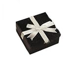 Black Ring Box with White Bow - Simple and Elegant