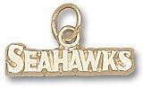 Seattle Seahawks Solid 10K Gold ''SEAHAWKS'' 1/8'' Pendant