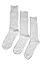 Classic Men's 3-Pack Soft Ribbed Cotton Crew Dress Socks - White (Size 10-13)