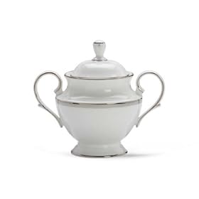 Lenox Columbus Circle Platinum Banded Bone China Sugar Bowl by Lenox