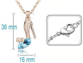 Everbling High-heel Shoes Violet Swarovski Elements Crystal Pendant Necklace 18"