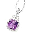 14k White Gold, Diamond & Amethyst Dangle Pendant (5.00ctw)