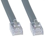 RJ45, 8P / 8C, Silver Satin Flat, Reverse, 7 ft