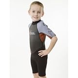 XCel SuperLite kids 2mm shorty wetsuit with surf styled graphics