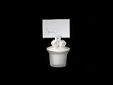 Glass Candle Place Card Holder w ABC Top w Blue Crystals (Set of 32)