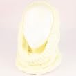 Pullover Headscarf Chunky Knit Circle Loop Eternity Neckwarmer Scarf Hat Ivory