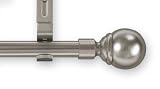 Source Global Unique 98-Inch to 144-Inch Adjustable Curtain Rod Sets - Ball Style - Pewter