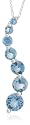 10k White Gold, December Birthstone, Blue Topaz Journey Pendant, 18"