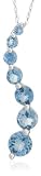 10k White Gold, December Birthstone, Blue Topaz Journey Pendant, 18