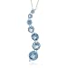10k White Gold December Birthstone Blue Topaz Journey Pendant, 18"