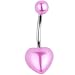 Pink Faux Pearl Heart Belly Ring