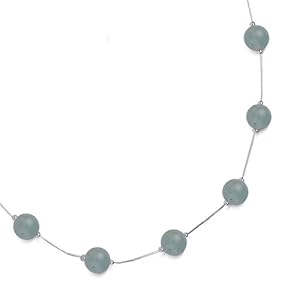 Milky Aquamarine and Liquid Silver 17 Necklace