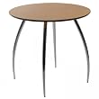 Natural,Chrome ITALMODERN Bianca Cafe Dining Table