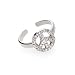 Eve's Addiction Cubic Zirconia Peace Sign Silver Toe Ring