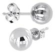 Solid 14KT White Gold 6mm BALL Stud Earrings