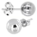 Solid 14KT White Gold 6mm BALL Stud Earrings
