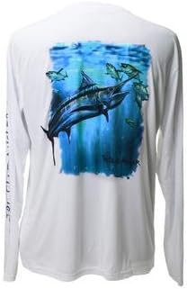 Tru Blue Angler-High Performance - Dri Fit UPF 30+ Fit Mens Long Sleeve Fishing Shirt XXL
