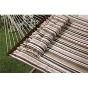 Quilted Hammock - Button Tuft Pillow - Brwon Grey White by Bliss Hammocks Inc.
