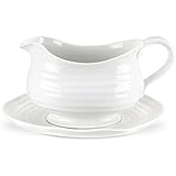 Portmeirion Sophie Conran White Gravy Boat and Stand