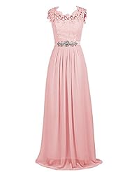 Chiffon Floral Print Lace Beaded Evening Dress/Bridesmaid Dress/Prom Dress/Party Dress 