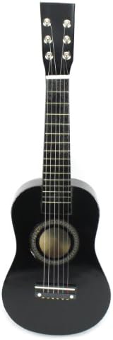 Classic Acoustic Beginners Kid's 6 Stringed Toy Guitar Instrument, Comes with Guitar Pick, Extra Guitar String (Black)