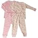 Under the Nile organic cotton pajamas or long johns - pink butterfly flowers or stripes (12M, Butterfly Stripes)