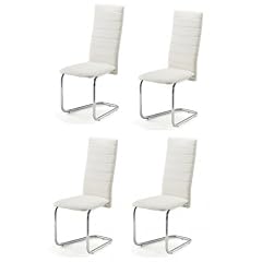 4x Design Stuhl Filou 32 Esszimmerst�hle St�hle aus Kunstleder Wei� Creme
