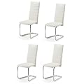 4x Design Stuhl Filou 32 Esszimmerst�hle St�hle aus Kunstleder Wei� Creme