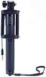 Wired Selfie Stick Lightweight Pocket Size Selfie Stick Non Slip Holder Extendable from 7 to 31 inches Built In Shutter Adjustable Phone Holder Black For iPhone and Android Smartphones Loved By All