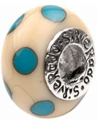 SilveRado(tm) AD26 Murano Glass Ivory Coast Bead / Charm