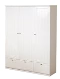 roba 58762 - Dream World 2 Kleiderschrank 3-t&uuml;rig 187 x 141 x 55 cm mit 1 breite und 1 schmale Schublade, 4 B&ouml;den, 1 Kleiderstange