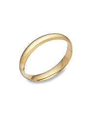 14K Gold Hinged Plain Bangle Bracelet (7/16")