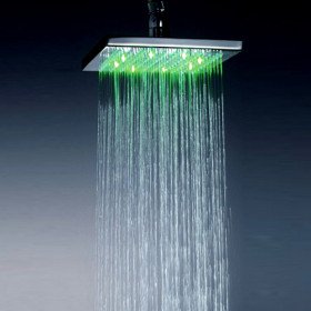 Buy 8 Inch Chromed Brass Square LED Rainfall Shower Head now!